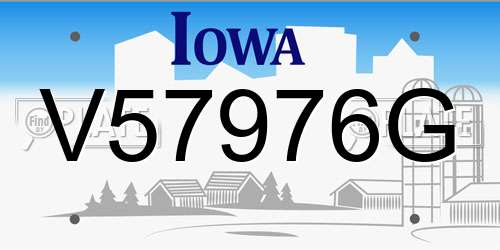 V57976G Iowa License Plate
