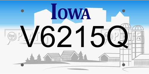 V6215Q Iowa License Plate