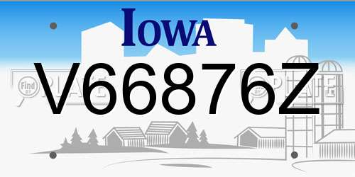 V66876Z Iowa License Plate