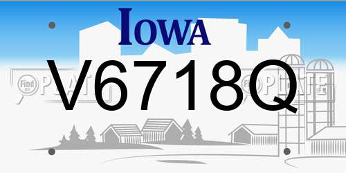 V6718Q Iowa License Plate