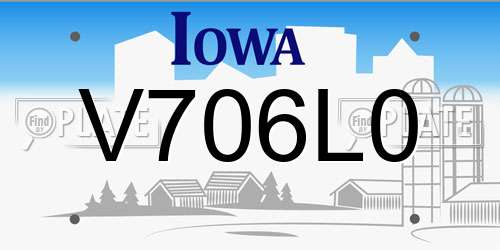 V706L0 Iowa License Plate