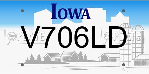 V706LD Iowa License Plate