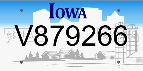 V879266 Iowa License Plate