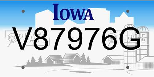V87976G Iowa License Plate