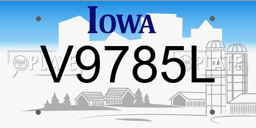 V9785L Iowa License Plate