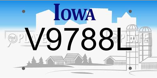 V9788L Iowa License Plate