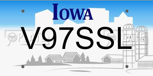 V97SSL Iowa License Plate