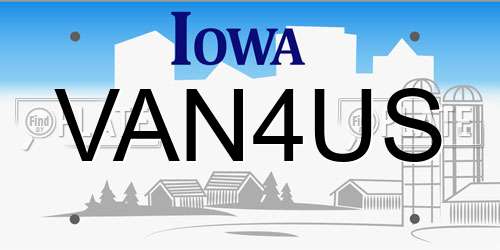 VAN4US Iowa License Plate