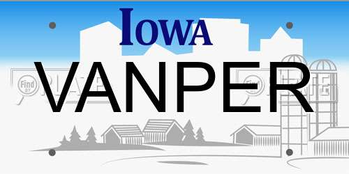 VANPER Iowa License Plate