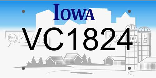 VC1824 Iowa License Plate