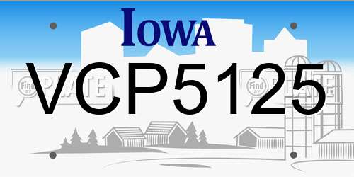 VCP5125 Iowa License Plate