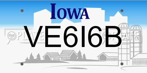 VE6I6B Iowa License Plate