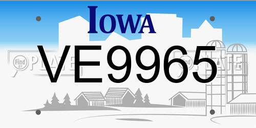 VE9965 Iowa License Plate