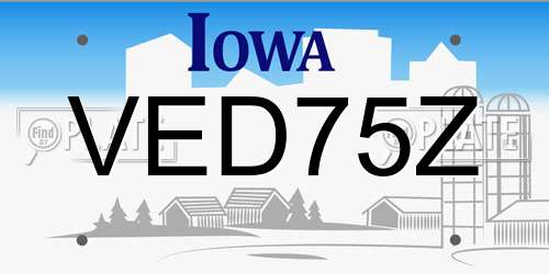 VED75Z Iowa License Plate
