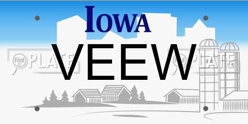 VEEW Iowa License Plate