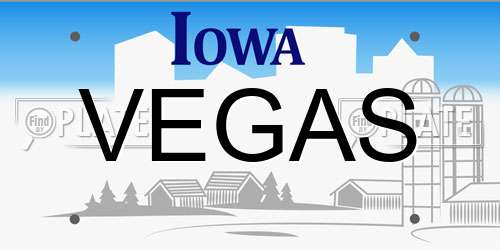 VEGAS Iowa License Plate