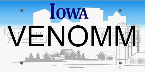 VENOMM Iowa License Plate