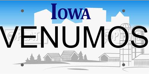 VENUMOS Iowa License Plate