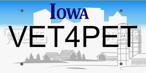 VET4PET Iowa License Plate