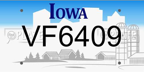 VF6409 Iowa License Plate