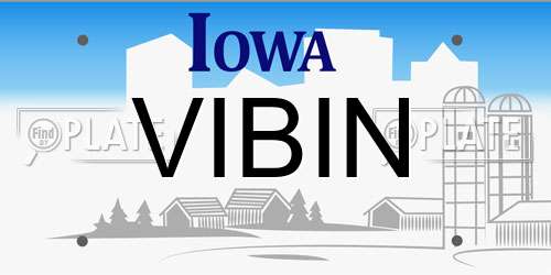 VIBIN Iowa License Plate