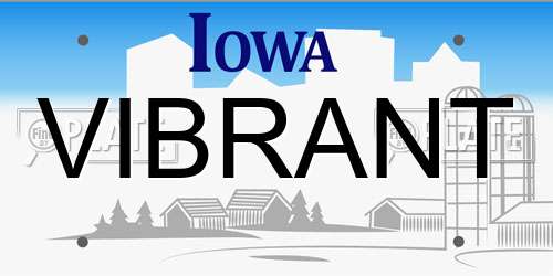 VIBRANT Iowa License Plate