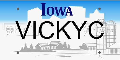 VICKYC Iowa License Plate