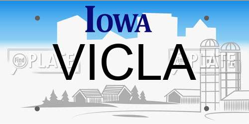 VICLA Iowa License Plate