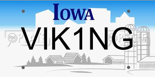 VIK1NG Iowa License Plate