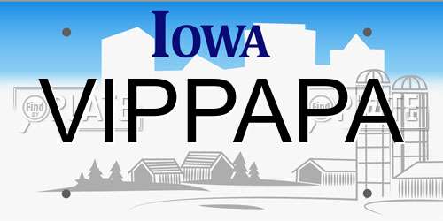 VIPPAPA Iowa License Plate