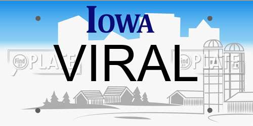 VIRAL Iowa License Plate