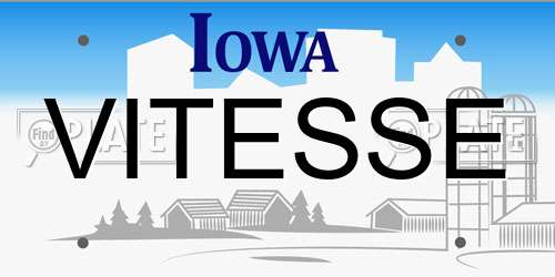 VITESSE Iowa License Plate