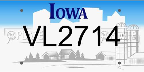 VL2714 Iowa License Plate