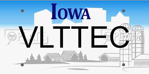 VLTTEC Iowa License Plate