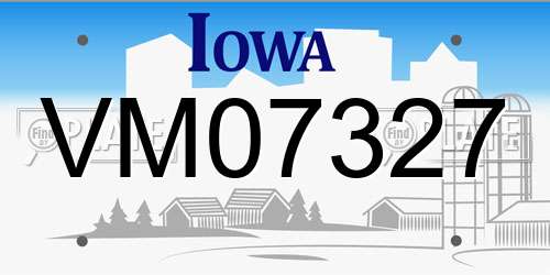 VM07327 Iowa License Plate