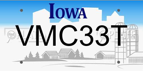 VMC33T Iowa License Plate
