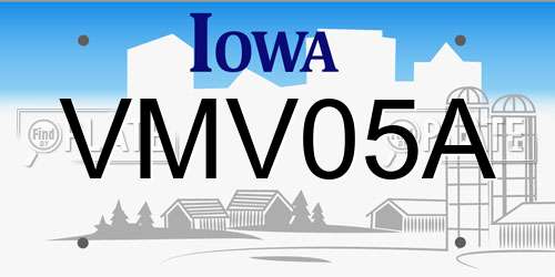 VMV05A Iowa License Plate