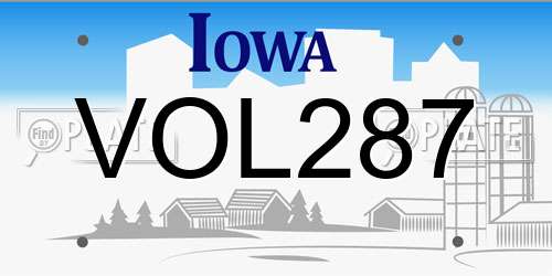 VOL287 Iowa License Plate