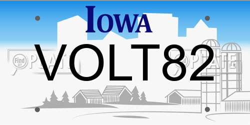 VOLT82 Iowa License Plate