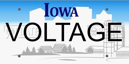 VOLTAGE Iowa License Plate