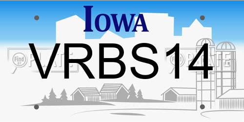 VRBS14 Iowa License Plate
