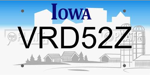 VRD52Z Iowa License Plate