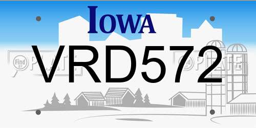 VRD572 Iowa License Plate