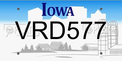VRD577 Iowa License Plate