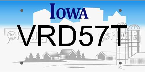 VRD57T Iowa License Plate