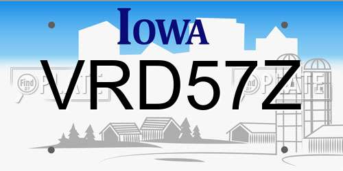 VRD57Z Iowa License Plate