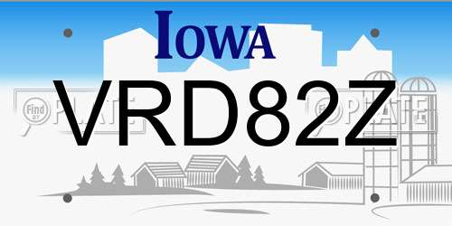 VRD82Z Iowa License Plate