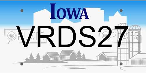 VRDS27 Iowa License Plate
