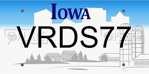 VRDS77 Iowa License Plate