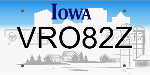 VRO82Z Iowa License Plate
